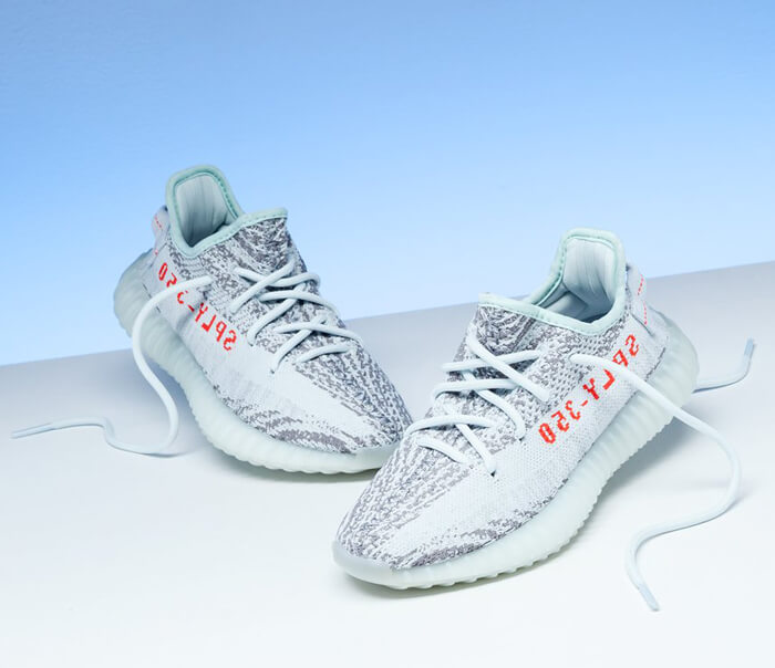adidas Yeezy 350 BOOST V2 Blue Tint on feet YouTube