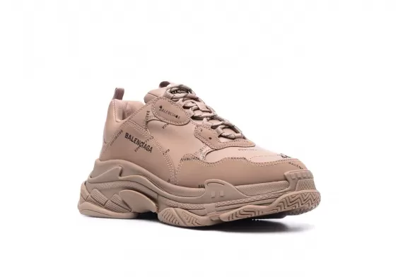 Balenciaga Triple S - Dark-Beige All-over Logo Print