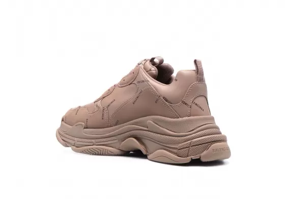Balenciaga Triple S - Dark-Beige All-over Logo Print