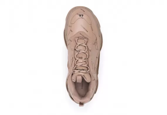 Balenciaga Triple S - Dark-Beige All-over Logo Print