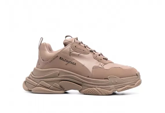Balenciaga Triple S - Dark-Beige All-over Logo Print