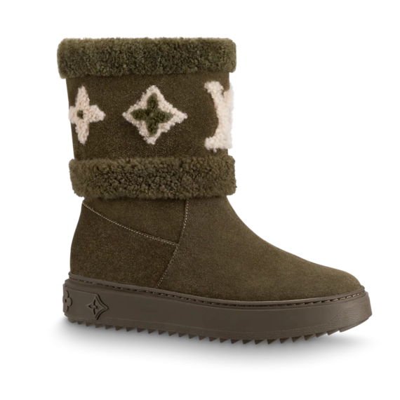 Louis Vuitton Snowdrop Flat Ankle Boot Khaki Green