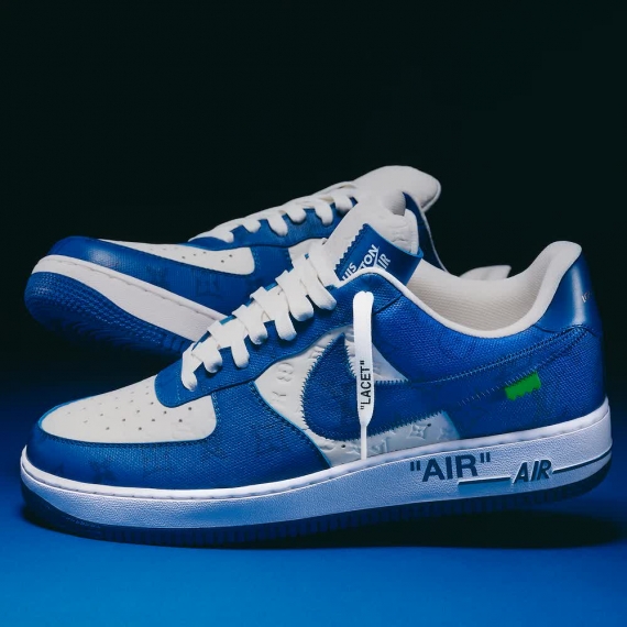 Louis Vuitton And Nike Air Force 1 By Virgil Abloh - White Team Royal