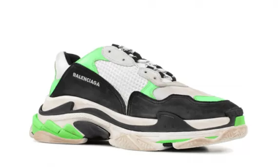 Balenciaga Triple S TRAINERS - White / Black / Neon