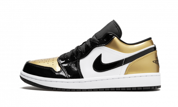 black and gold jordan 1 low