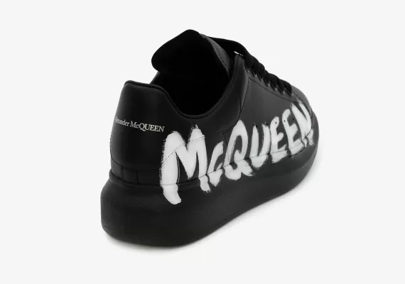  Alexander McQueen Graffiti Oversized Sneaker in Black/white
