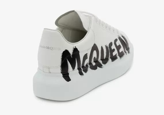 Alexander McQueen Graffiti Oversized Sneaker in White/black