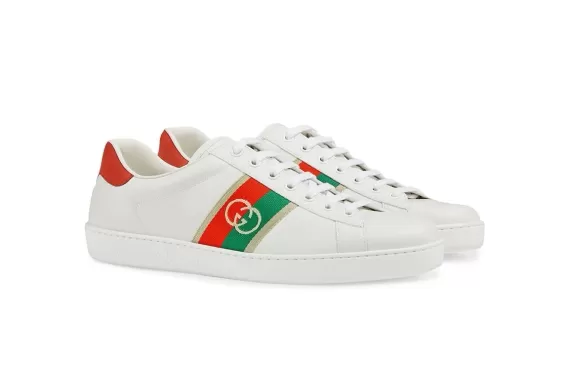 Gucci leather Ace sneakers White/red/green