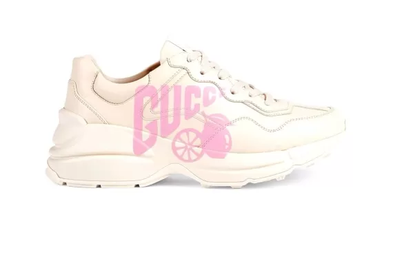 Gucci Lemon Gucci-print Rhyton leather sneakers