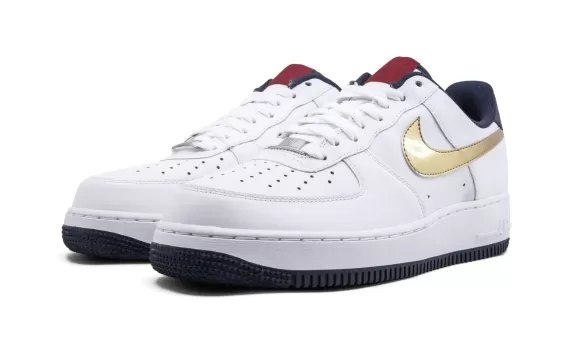 Nike Air Force 1 '07 - White/Metallik Gold-Obsidian