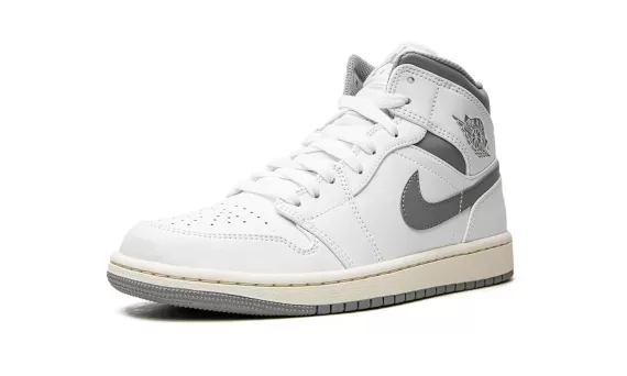 Air Jordan 1 Mid - White / Stealth Grey