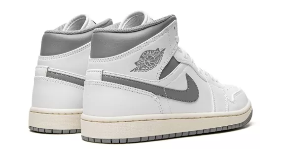 Air Jordan 1 Mid - White / Stealth Grey