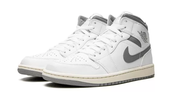 Air Jordan 1 Mid - White / Stealth Grey