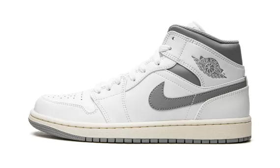 Air Jordan 1 Mid - White / Stealth Grey