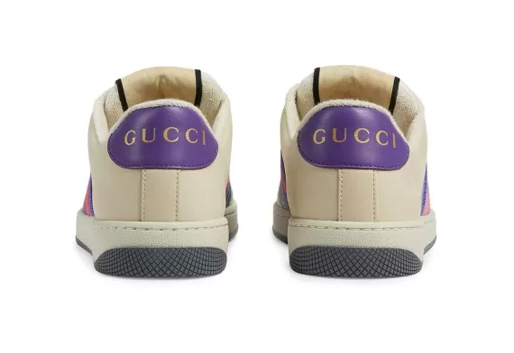 Gucci Screener leather sneakers - Purple/off-white/blue