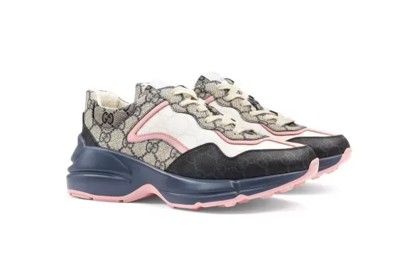 Gucci GG Supreme Rhyton sneakers - Blue/pink/beige