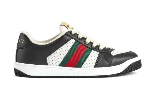 Gucci Screener Web Stripe sneakers - Black/white