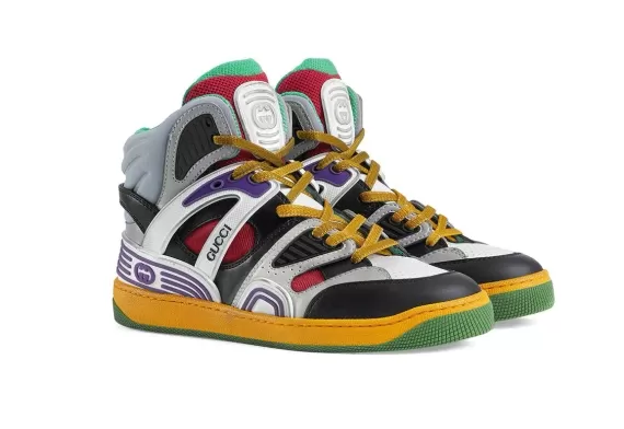 Gucci Basket high-top sneakers - Black/Multicolour