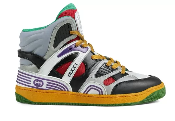 Gucci Basket high-top sneakers - Black/Multicolour