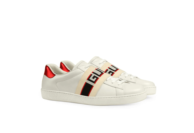 Ace Gucci Stripe Sneaker Red Metallic Leather