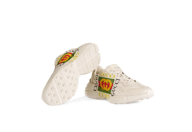 Gucci Ivory Rhyton Logo Leather Sneaker