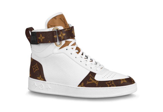 Louis Vuitton Boombox Sneaker Boot White Patent Monogram Canvas