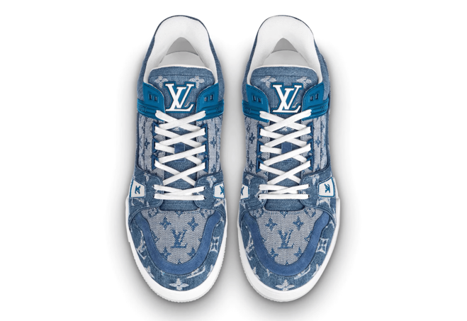 Louis Vuitton Trainer Sneaker Blue Monogram Denim