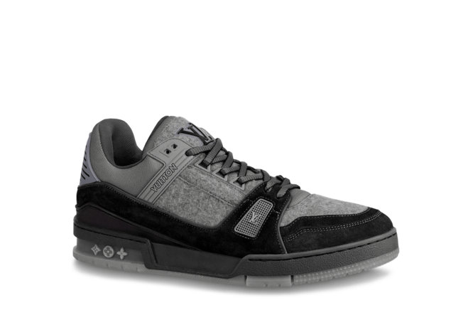 Louis Vuitton Trainer Sneaker Flannel Textile Gray