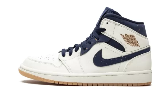 Air Jordan 1 Mid Jeter - Sail/Bronze-College Navy