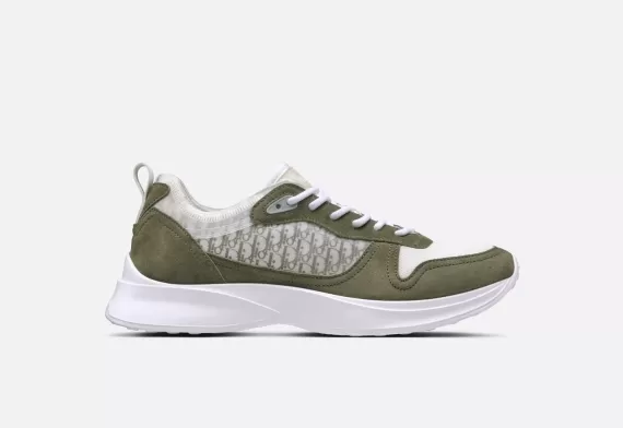 B25 Runner Sneaker Olive and White