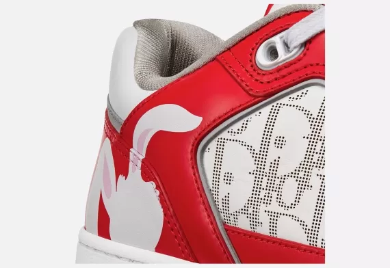 Dior By ERL B27 Low-Top Sneaker - Rabbit Motif Red and White