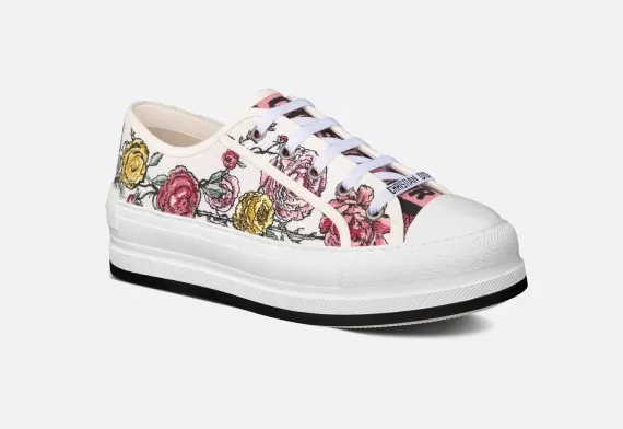 WALK'N'DIOR Platform Sneaker - White Multicolor Florilegio