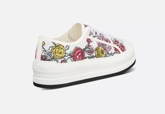 WALK'N'DIOR Platform Sneaker - White Multicolor Florilegio