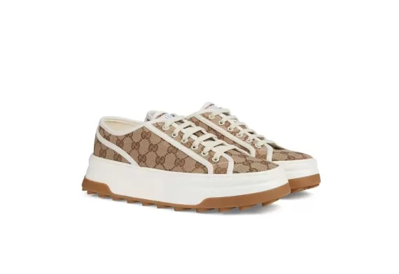 Gucci GG-canvas Lace-Up Sneakers Brown