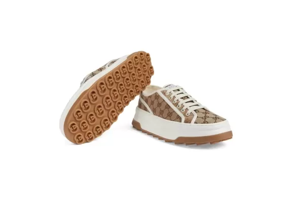 Gucci GG-canvas Lace-Up Sneakers Brown