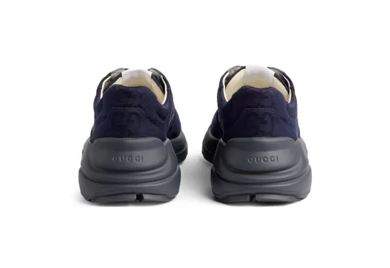 Gucci Rhyton Low-Top Sneakers SS23 Collection Navy Blue