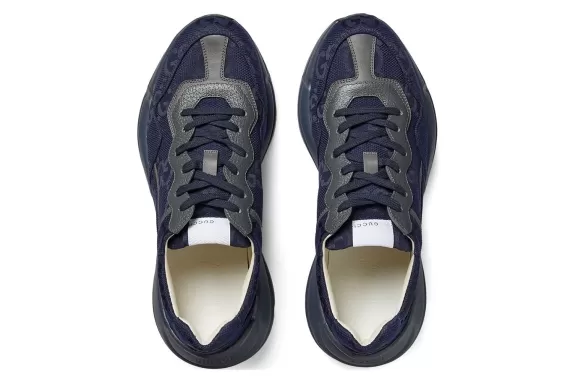 Gucci Rhyton Low-Top Sneakers SS23 Collection Navy Blue