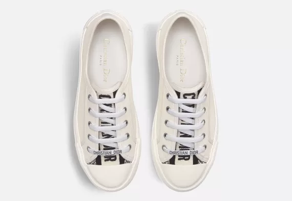 WALK'N'DIOR Platform Sneaker White Cotton Canvas