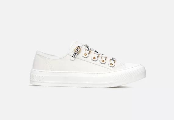 WALK'N'DIOR Sneaker White Cotton Canvas