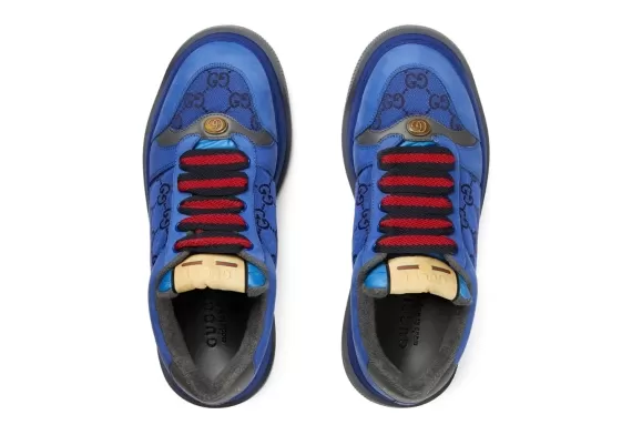 Gucci GG Canvas Lace-Up Sneakers Electric Blue