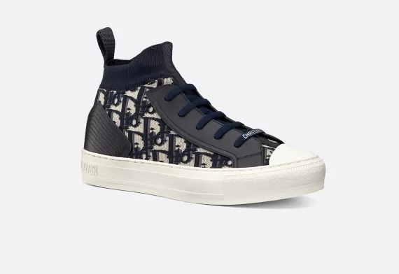 WALK'N'DIOR Sneaker Deep Blue Dior Oblique Technical Mesh and Calfskin