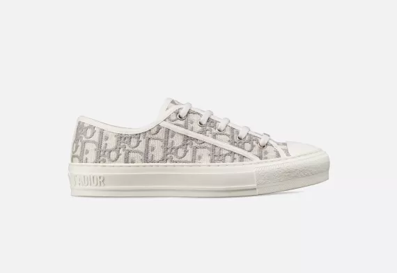 WALK'N'DIOR Sneaker Gray Stone Dior Oblique Embroidered Cotton