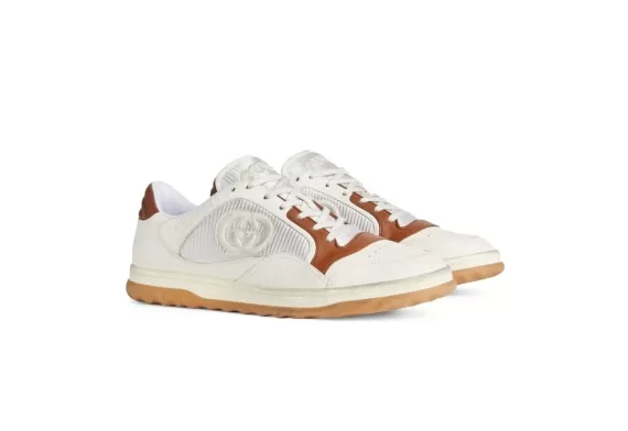 Gucci Mac80 Low-Top Sneakers - Cream White/Caramel Brown