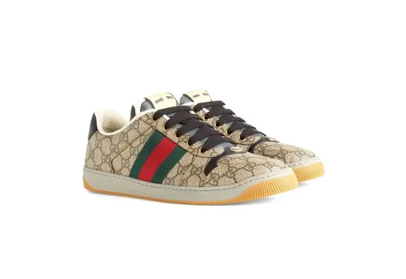 Gucci Screener Lace-Up Sneakers Vintage Logo