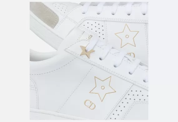 Dior Star Sneaker - White Calfskin and Suede