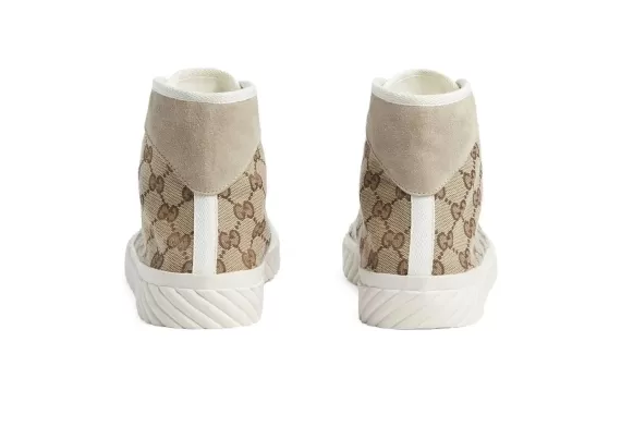 Gucci GG Monogram High-Top Sneakers Beige