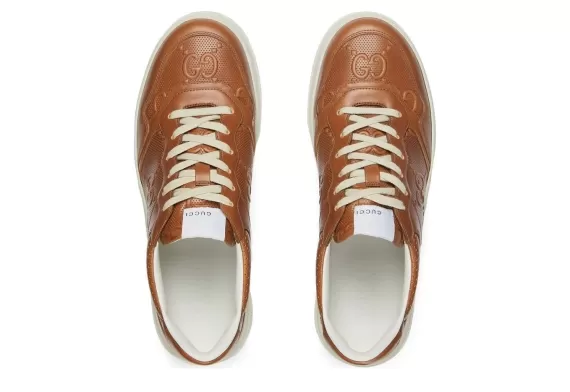 Gucci GG Logo-Embossed Sneakers Chestnut-Brown