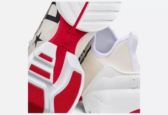 D-CONNECT Sneaker - White Technical Fabric with Dior Union Print