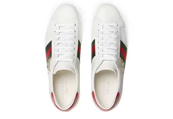 Gucci Ace Cat Motif Low-Top Sneakers