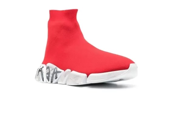 Balenciaga Speed 2.0 Graffiti Sneakers Bright Red